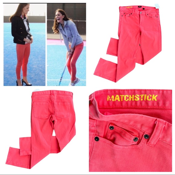 J. Crew Denim - J. CREW "Matchstick" Stretch Coral/Pink Jeans Size 30